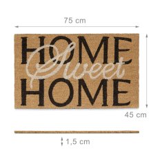 UNBRANDED Predpražnik iz kokosovih vlaken "Home Sweet Home" 