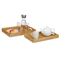 UNBRANDED Set 2 bambusovih servirnih pladnjev 