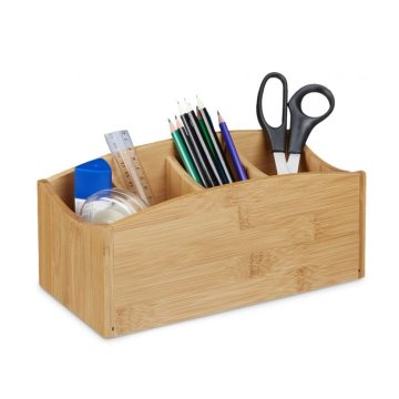 UNBRANDED Organizacija mize iz bambusa s 4 prekati