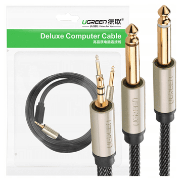 Ugreen UGREEN AVDIO KABEL TRS 35MM DO 2X TS 635MM ZA OJAČEVALEC MEŠALNIK 2 METRA