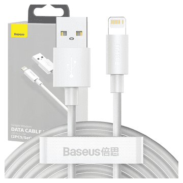 BASEUS BASEUS USB KABEL ZA LIGHTNING IPHONE 12 13 14 11 15 2 4A 1 5 METROV 2 KOM