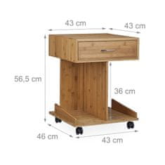 UNBRANDED Stranska mizica s kolesi 