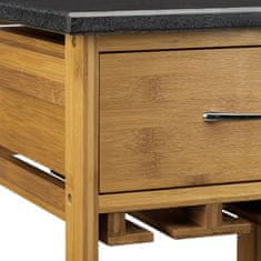 UNBRANDED Kuhinjski voziček ALFRED L s stojalom za vino 