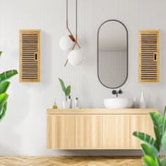 UNBRANDED Stenska omarica za kopalnico Bamboo 2 polici 
