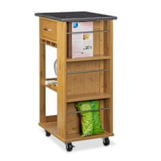 UNBRANDED Kuhinjski voziček ALFRED L s stojalom za vino 