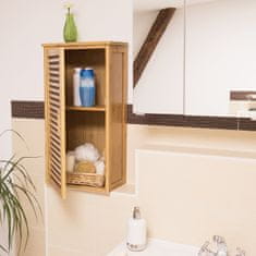 UNBRANDED Stenska omarica za kopalnico Bamboo 2 polici 