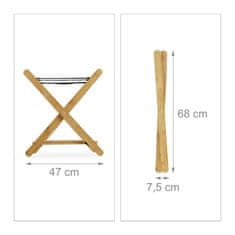 UNBRANDED Prtljažna klop iz bambusa s shrambo 