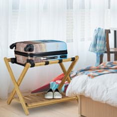 UNBRANDED Prtljažna klop iz bambusa s shrambo 