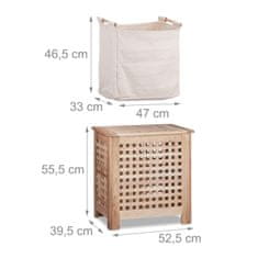 UNBRANDED Koš za perilo oreh 