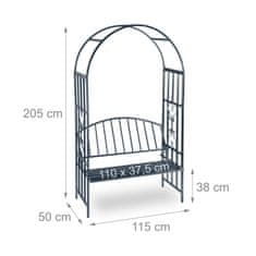 UNBRANDED Rožni lok s klopjo za 2 osebi 