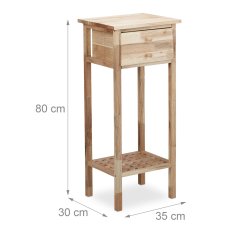 UNBRANDED Stranska mizica oreh s predalom 