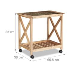UNBRANDED Kuhinjski voziček iz oreha 