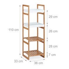 UNBRANDED Talna polica s 4 prekati za kopalnico 