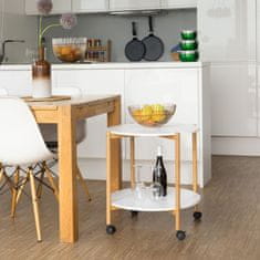 UNBRANDED Stranska mizica s kolesi in 2 nivoji 