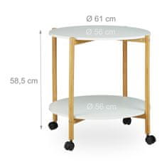 UNBRANDED Stranska mizica s kolesi in 2 nivoji 