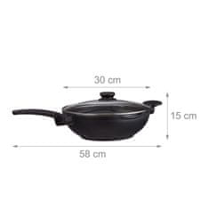 UNBRANDED Wok ponev s pokrovom 30 cm 