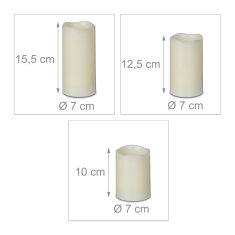 UNBRANDED Set 3 voščenih LED luči 