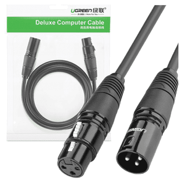 Ugreen UGREEN XLR KABEL ŽENSKI NA XLR MOŠKI 5M ZA AVDIO KONCERTE IN SNEMALNE STUDIJE