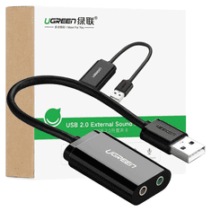 Ugreen UGREEN ZUNANJA USB ZVOČNA KARTICA ZA PRENOSNI RAČUNALNIK AVDIO PRETVORNIK
