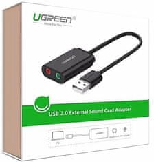 Ugreen UGREEN ZUNANJA USB ZVOČNA KARTICA ZA PRENOSNI RAČUNALNIK AVDIO PRETVORNIK