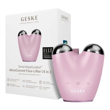 slomart Geske 6-v-1 mikro-tokovni aparat za lifting obraza z aplikacijo (roza)