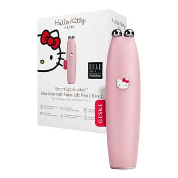 slomart Geske 6-v-1 mikro-tokovni aparat za lifting obraza z aplikacijo (roza Hello Kitty)