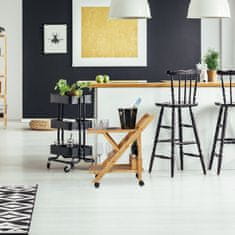 UNBRANDED Kuhinjski voziček iz bambusa z 2 policama 