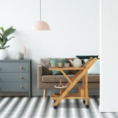 UNBRANDED Kuhinjski voziček iz bambusa z 2 policama 