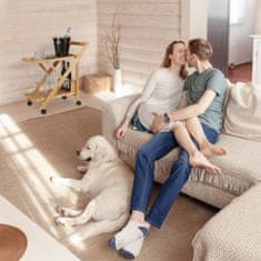 UNBRANDED Kuhinjski voziček iz bambusa z 2 policama 