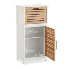 UNBRANDED Stranska omarica iz bambusa v beli barvi 