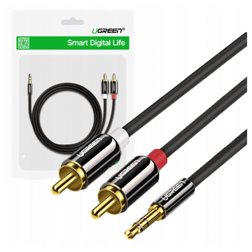 Ugreen AV116 Kabel 3,5 mm Jack na 2RCA (Cinch) 3 m (črn)