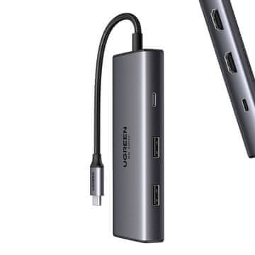 Ugreen UGREEN ADAPTER HUB USB 6IN1 ZA PRENOSNIK MACBOOK 2X HDMI USB C PD 2X USB A 30