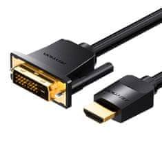 Vention HDMI kabel za DVI (24+1) Vention ABFBJ 5 m, 4K 60 Hz/ 1080P 60 Hz (črn)