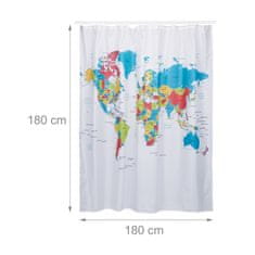 UNBRANDED Zavesa za tuš zemljevid sveta 180x180 cm 