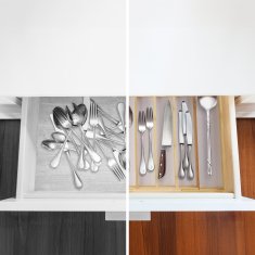 UNBRANDED Posoda za jedilni pribor bambus 40 cm raztegljiva 