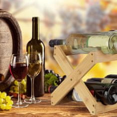 UNBRANDED Stojalo za vino iz naravnega bambusa 