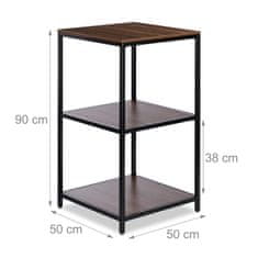 UNBRANDED Kvadratni talni regal s 3 policami 