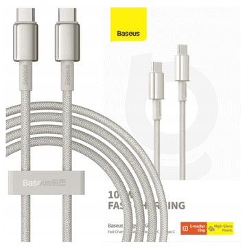 BASEUS BASEUS TUNGSTEN GOLD USB-C V USB-C KABEL, 100 W, 2 M (ZLAT)