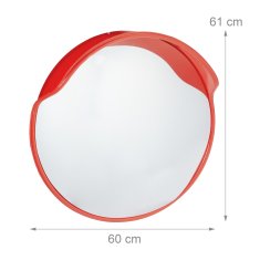 UNBRANDED Prometno ogledalo 60 cm rdeče 