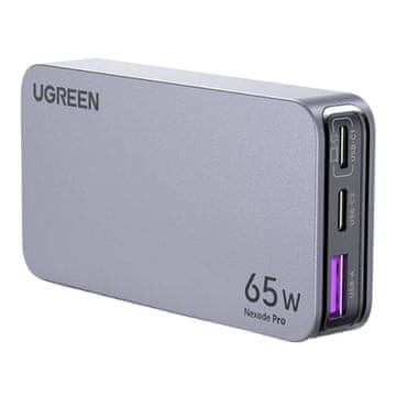 Ugreen Ugreen Nexode Pro 65W ploščati stenski polnilnik, GaN, 2x USB-C + USB