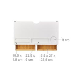 UNBRANDED Stojalo za zaslon z 2 predaloma v beli barvi 
