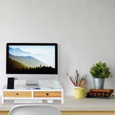 UNBRANDED Stojalo za zaslon z 2 predaloma v beli barvi 