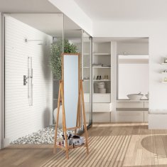 UNBRANDED Stoječe ogledalo iz bambusa 