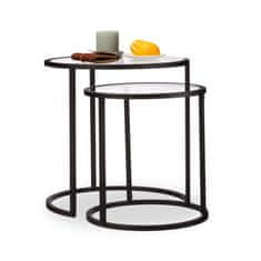 UNBRANDED Komplet steklenih klubskih mizic 2 