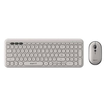 Havit Havit KB254GCM 2-v-1 brezžični igralni komplet: tipkovnica + miška (siva) (QWERTY)