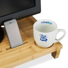 UNBRANDED Stojalo za monitor iz bambusa z 8 predelki 