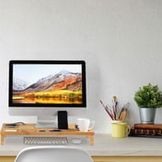 UNBRANDED Stojalo za monitor iz bambusa z 8 predelki 