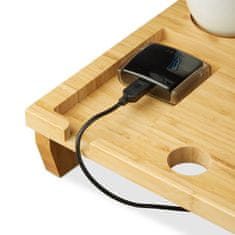 UNBRANDED Stojalo za monitor iz bambusa z 8 predelki 