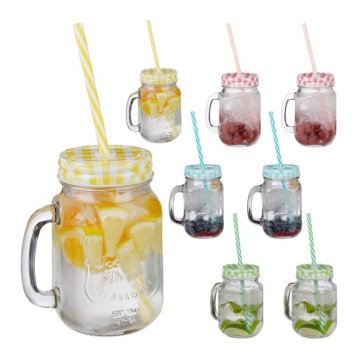 UNBRANDED Kozarci s slamicami - set 8 kom