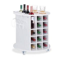 UNBRANDED Velik regal za vino na kolesih 